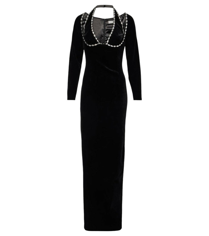 Photo: Rasario Crystal-embellished velvet gown