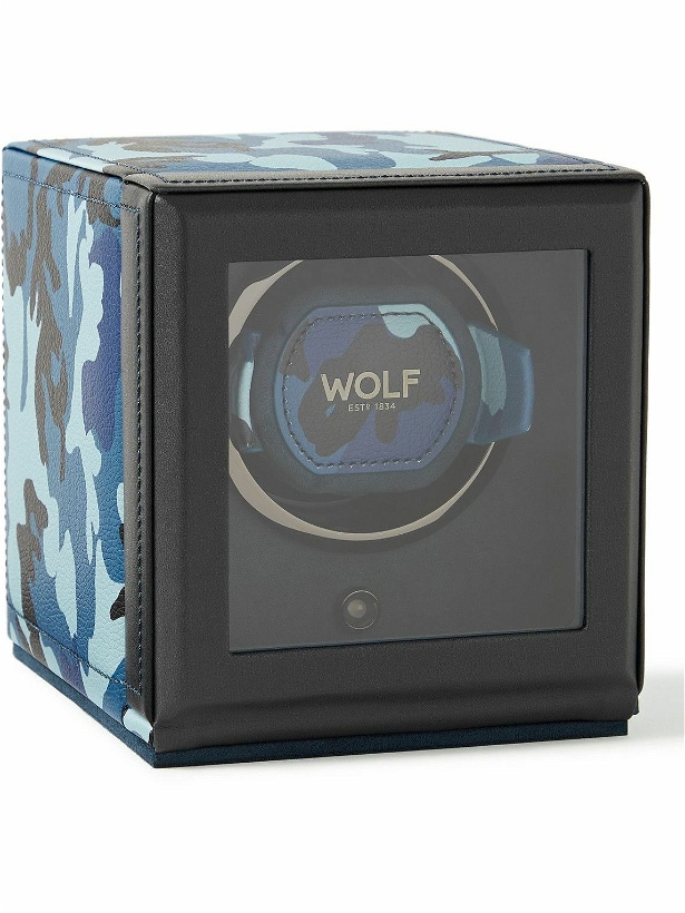 Photo: WOLF - Elements Cub Camouflage-Print Full-Grain Vegan Leather Single Watch Winder