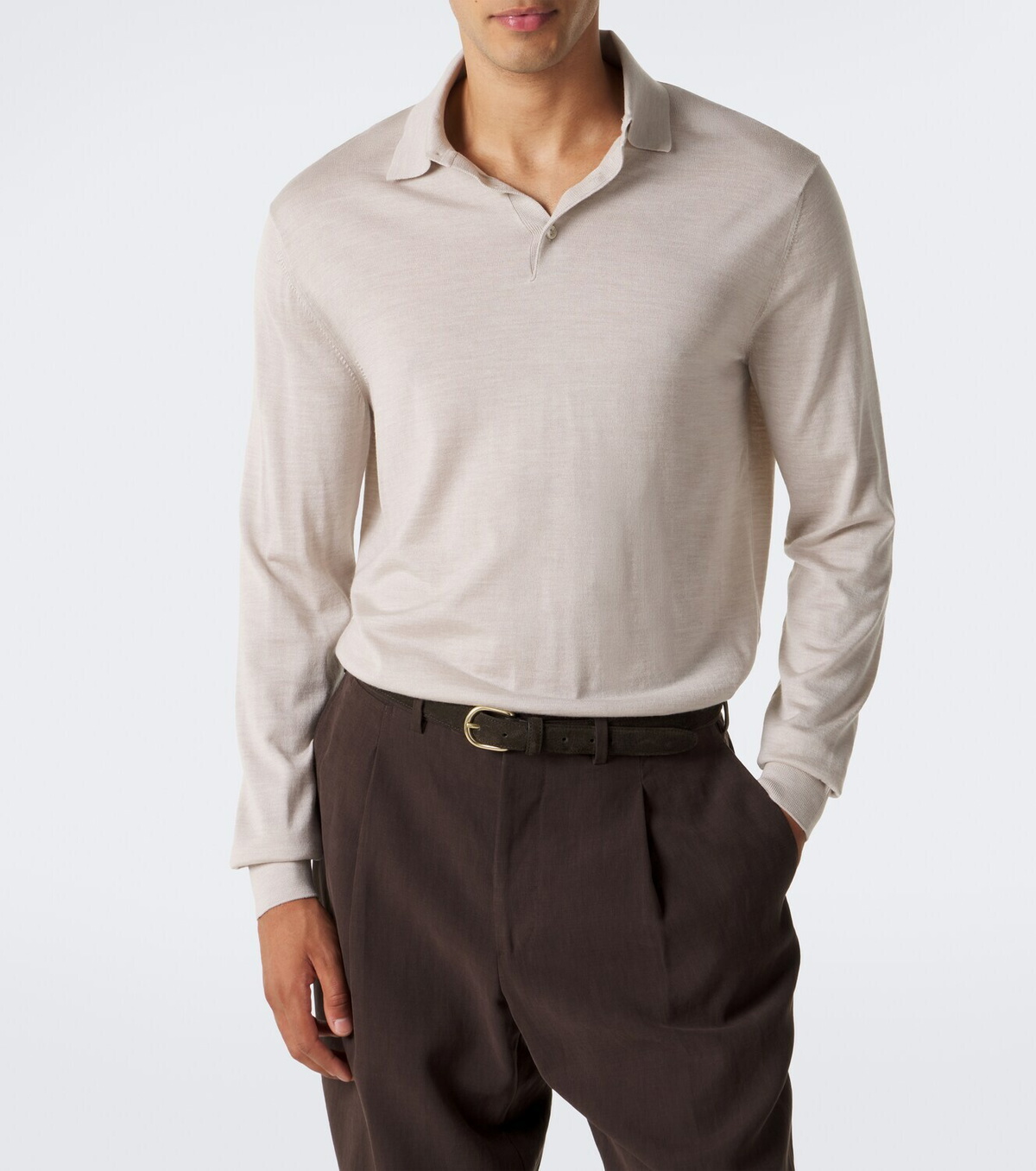 Agnona Wool, silk and cashmere polo sweater