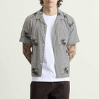 Universal Works Men's Hand Embroidered Stripe Road Shirt in Grey