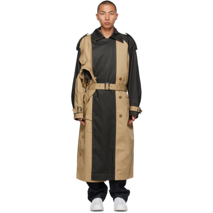 Photo: Feng Chen Wang Beige and Grey Paneled Trench Coat