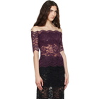 Rabanne Purple Short-Sleeve Layered Lace Top