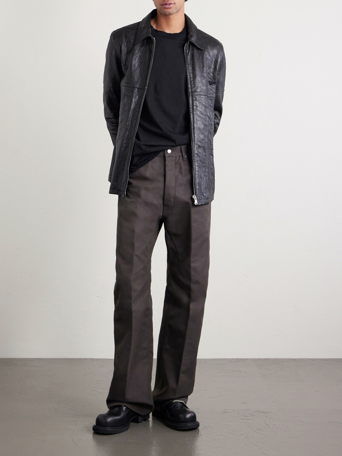 Rick Owens - Geth Straight-Leg Organic Cotton-Blend Canvas Trousers - Brown