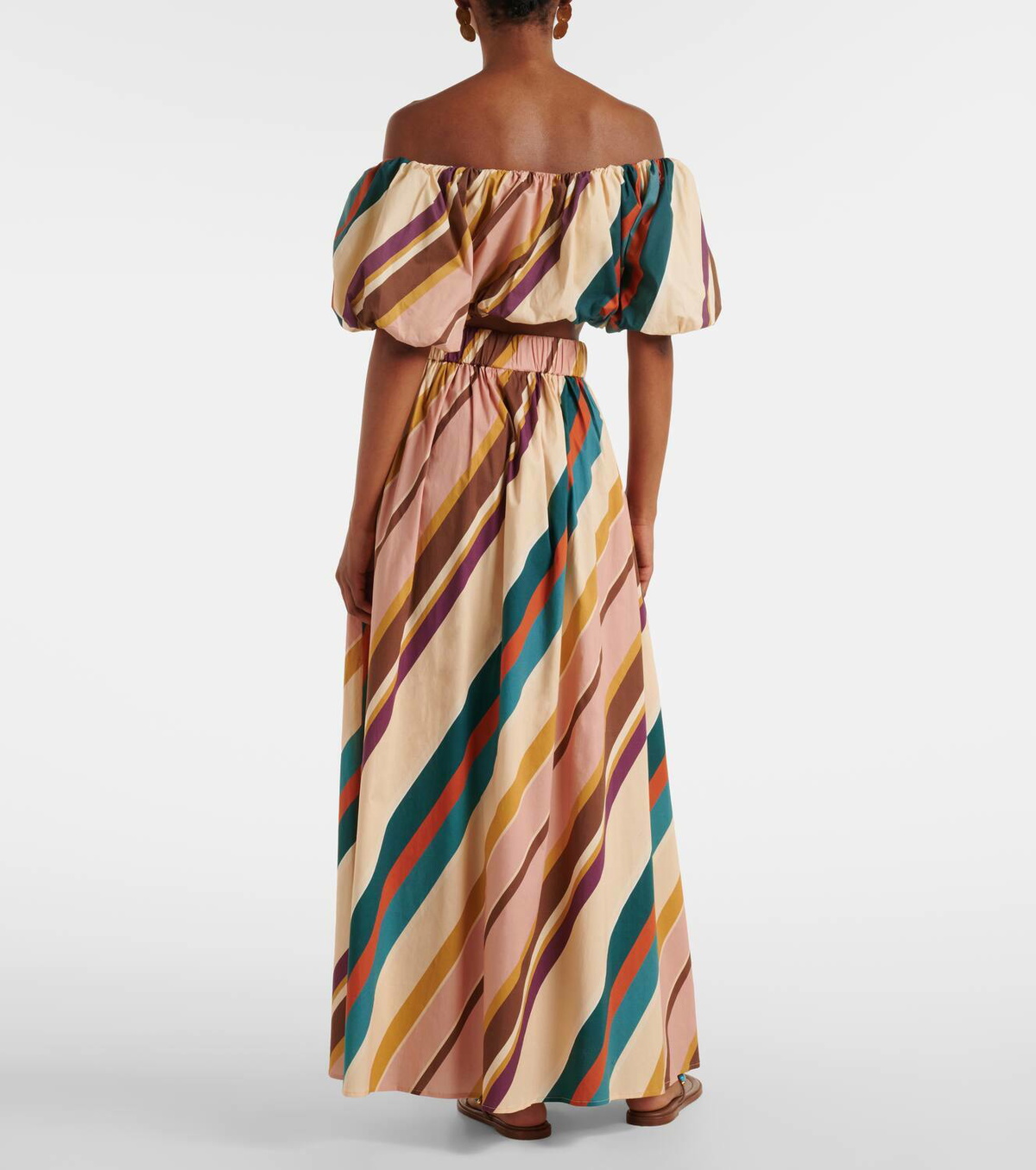 Adriana Degreas Striped cotton-blend maxi skirt