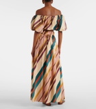 Adriana Degreas Striped cotton-blend maxi skirt