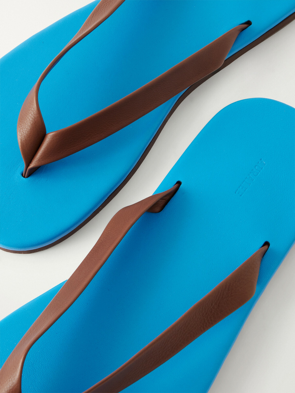 Auralee - Leather Flip-Flops - Blue