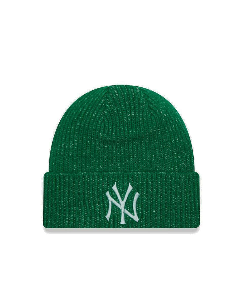 Photo: New Era Marl Wide Cuff Beanie New York Yankees Green - Mens - Beanies