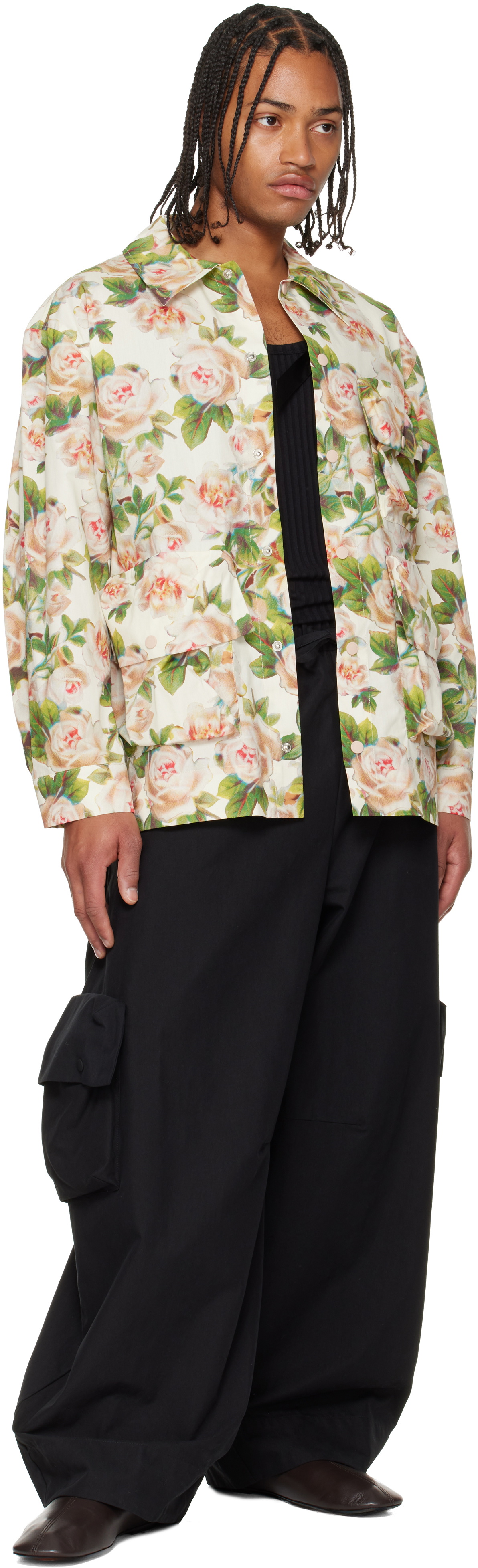 Simone Rocha Black Multi Pocket Puddle Drawstring Cargo Pants