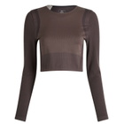 ON Women's Studio Knit Lg-T Crop in Pebble/Black