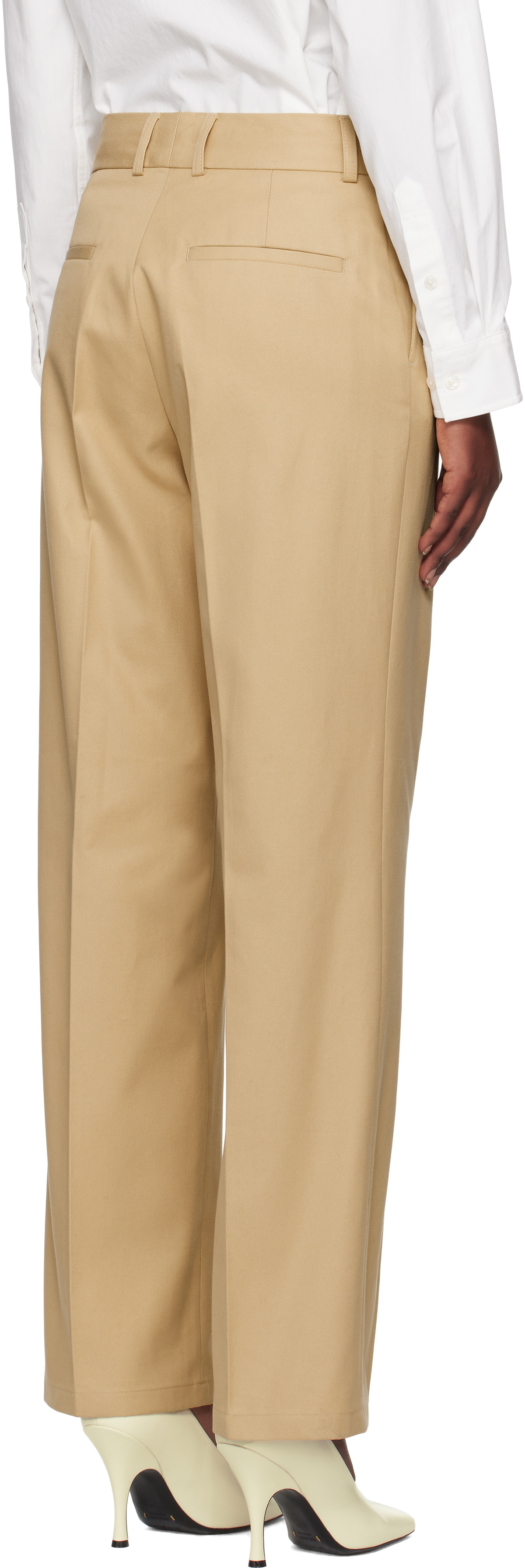 Filippa K Beige Tailored Cotton Trousers