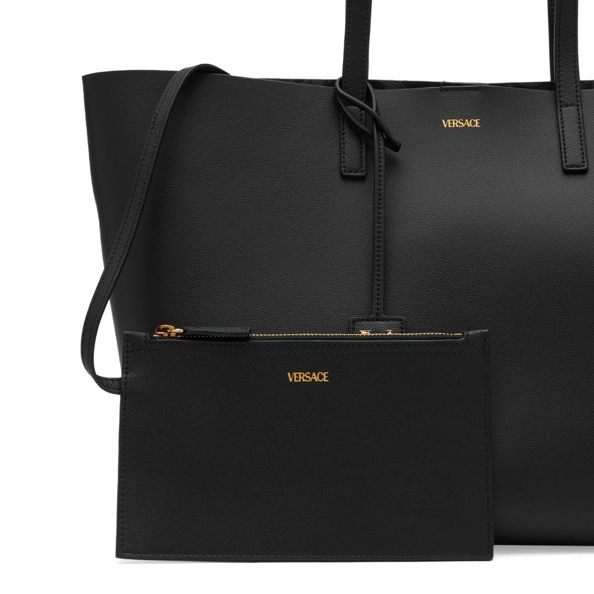 Versace Women's Leather Tote Bag in Black Anthracite Versace