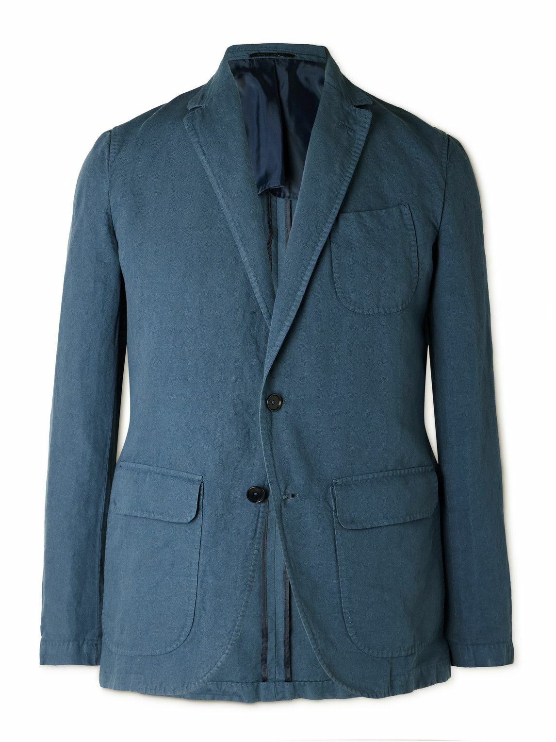 Sid Mashburn - Butcher Hemp and Cotton-Blend Canvas Blazer - Blue
