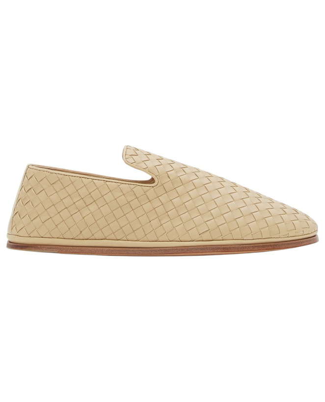 Photo: Bottega Veneta Beige Nappa Leather Slip Ons
