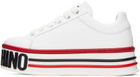 Moschino White Platform Low-Top Sneakers