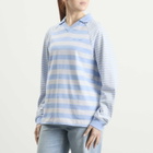 Samsøe Samsøe Women's Saella Long Sleeve Polo Top in Bel Air St