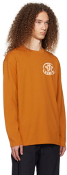 Moncler Orange Printed Long Sleeve T-Shirt