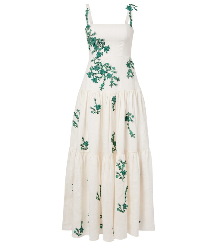 Agua BY Agua Bendita Frambuesa Floral-print Linen Maxi Dress Multicoloured  Agua by Agua Bendita