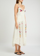 Free People Keila Embroidered Cotton-blend Midi Dress Cream