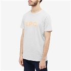 A.P.C. Men's VPC Colour Logo T-Shirt in Ecru Marl/Orange