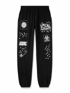 Local Authority LA - Stud Skull O Tapered Logo-Print Cotton-Jersey Sweatpants - Black