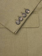 BODE - Linen Double-Breasted Blazer - Green