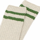 Beams Plus Men's Schoolboy Sock in Grey/Green 