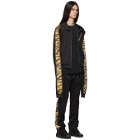 99% IS Black Leopard Zipper Line Sweater