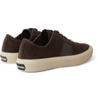 TOM FORD - Cambridge Leather-Trimmed Suede Sneakers - Brown