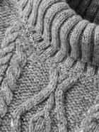 Inis Meáin - Cable-Knit Donegal Merino Wool and Cashmere-Blend Rollneck Sweater - Gray