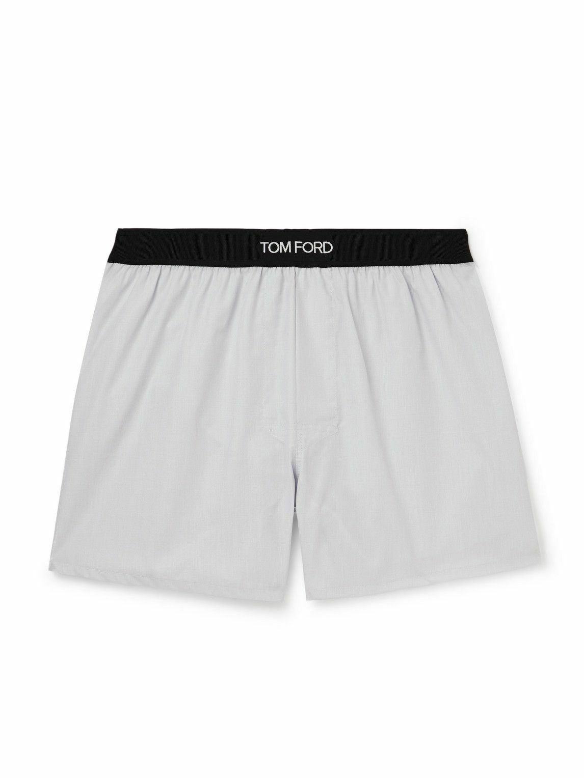 TOM FORD - Cotton Boxer Shorts - Gray TOM FORD