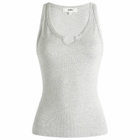 Joah Brown Women's Henley Tank Top in Pearl Grey