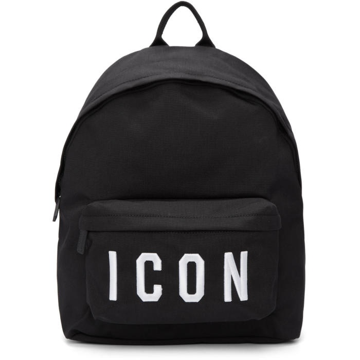 Photo: Dsquared2 Black Medium Nylon Icon Backpack