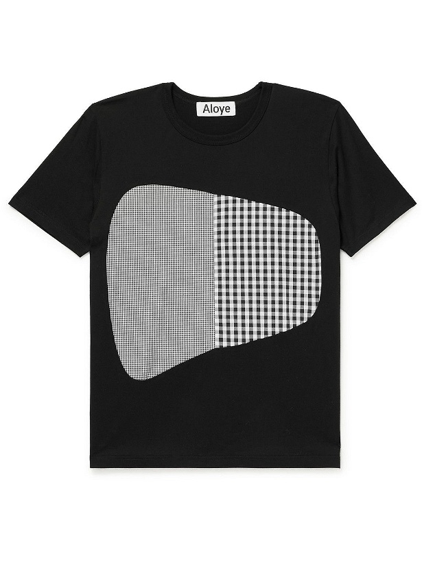 Photo: Aloye - Poplin-Panelled Cotton-Jersey T-Shirt - Black