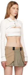 Dion Lee Off-White Shrunken Snap Polo
