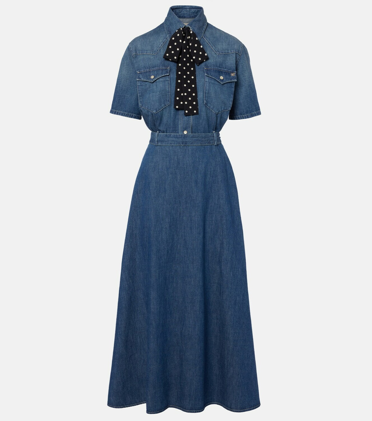 Valentino Belted denim polo dress