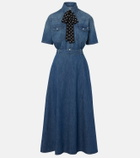 Valentino Belted denim polo dress