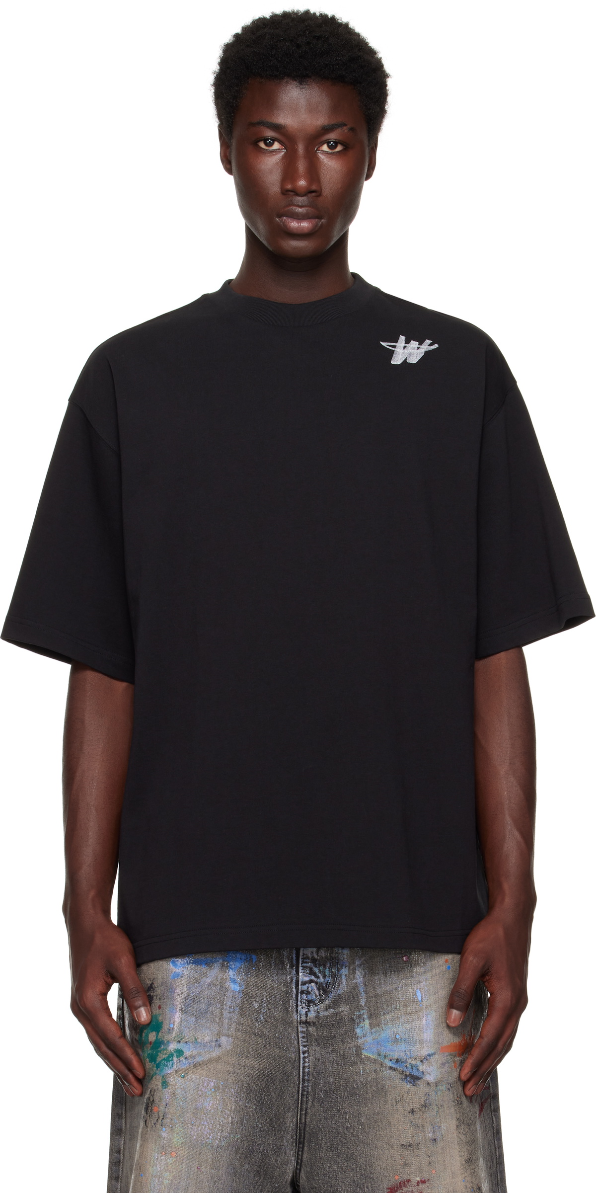 We11done Black Graphic T-Shirt We11done