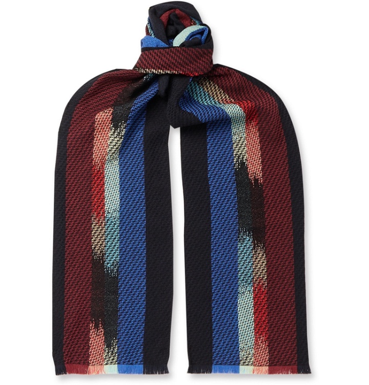 Photo: Missoni - Striped Knitted Scarf - Blue