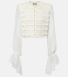 Balmain Silk-trimmed bouclé jacket