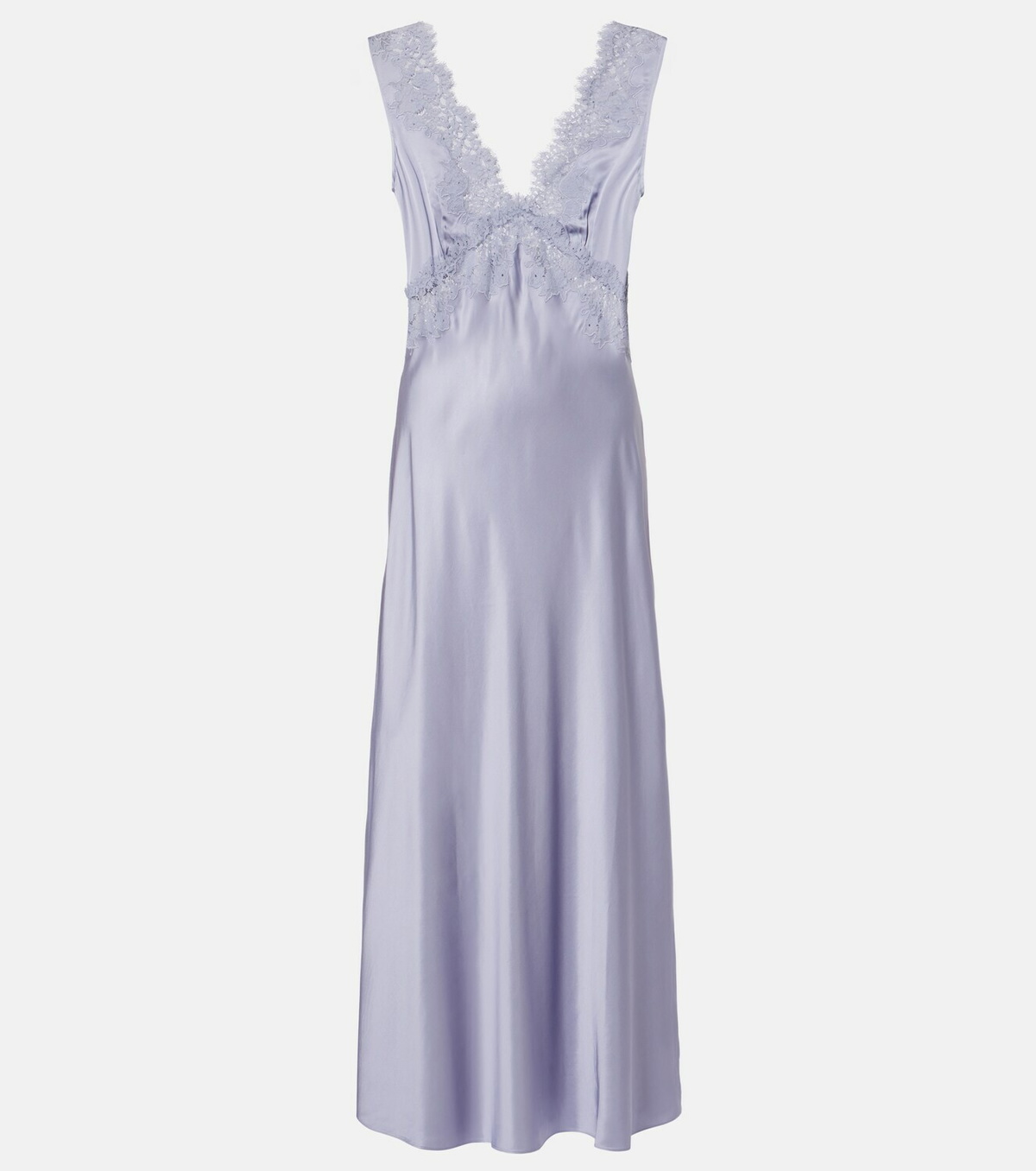 Rixo Lysandra lace-trimmed satin maxi dress