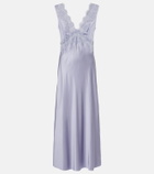 Rixo Lysandra lace-trimmed satin maxi dress