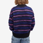 Uniform Experiment Men's Brushed Mohair Border Knit in Blue
