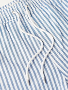 ALEX MILL - Saturday Striped Cotton-Seersucker Drawstring Shorts - Blue