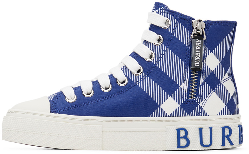 Burberry Kids Blue Check Sneakers Burberry