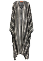 Missoni Striped Open-knit Kaftan Cover-up White And Black