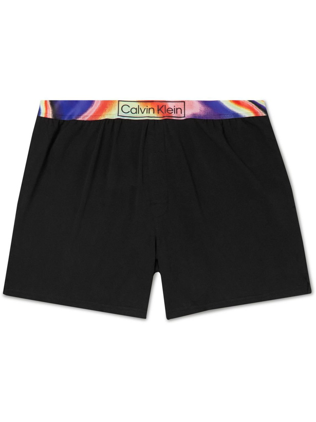 Photo: Calvin Klein Underwear - Pride Logo-Print Stretch-Cotton Jersey Pyjama Shorts - Black