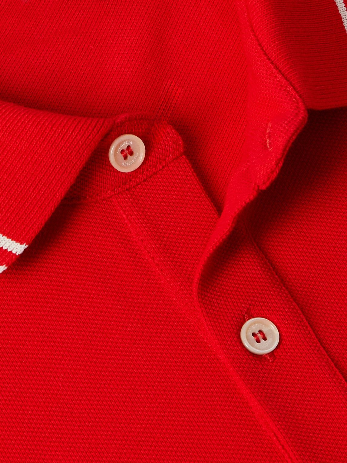 Valentino Garavani - Logo-Appliquéd Striped Cotton-Piqué Polo Shirt - Red