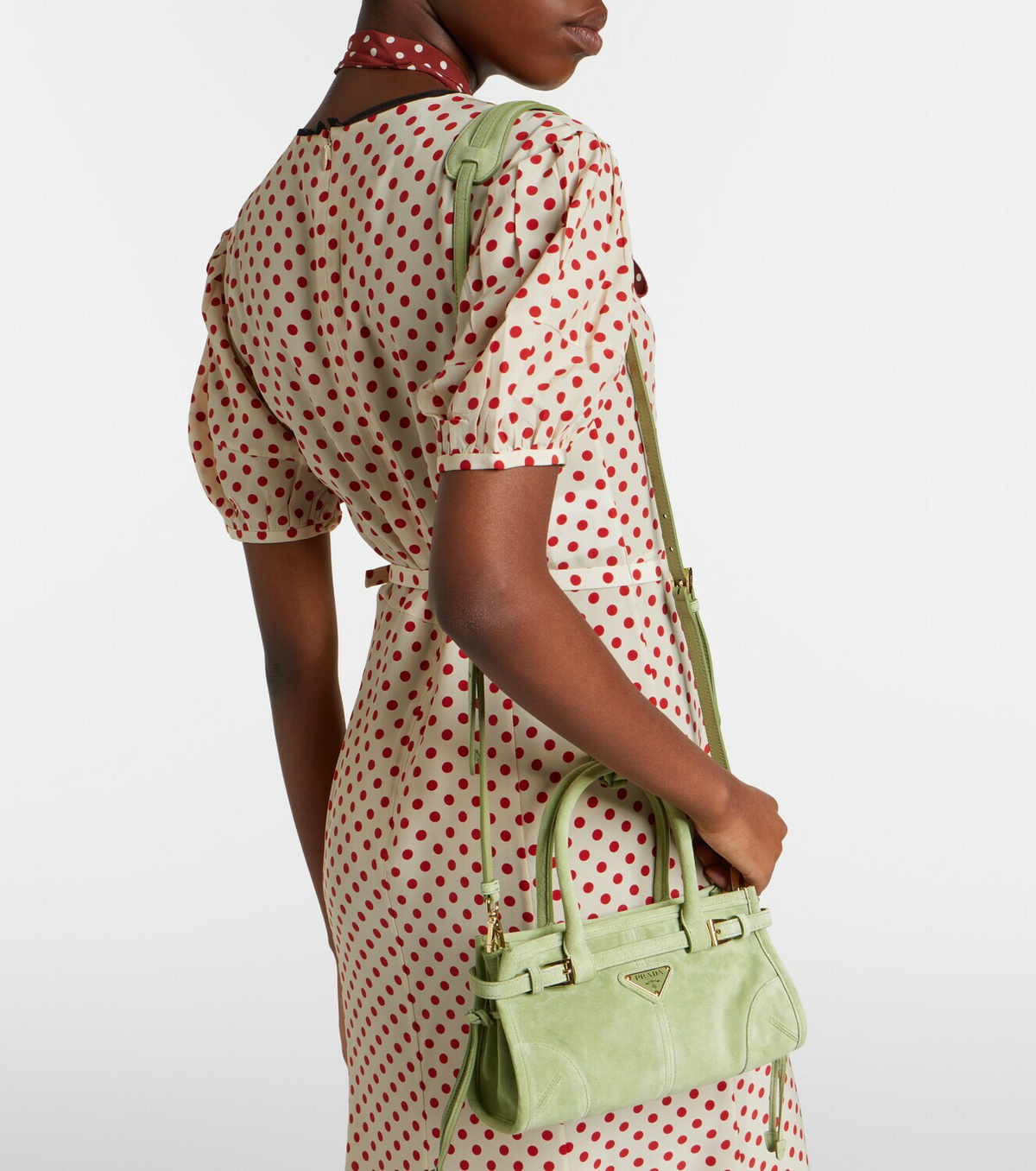 Prada Prada Bonnie Mini suede top-handle bag