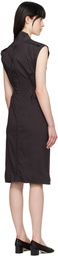 ISSEY MIYAKE Brown Ample Midi Dress