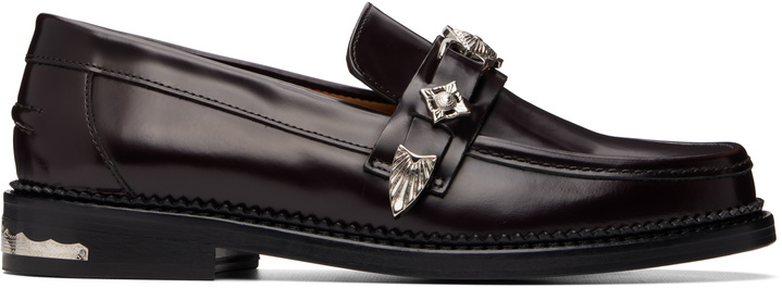 Photo: Toga Virilis SSENSE Exclusive Burgundy Metal Loafers
